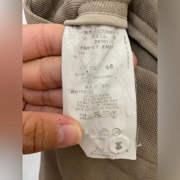 Women’s Vintage Armani Collezioni Italy Taupe Pants Size 12 Wide Leg GUC - Picture 7 of 12